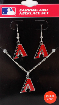 Arizona Diamondbacks Earrings & Necklace Combo