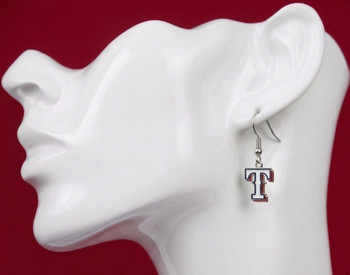 Texas Rangers Earrings - White