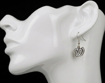 Washington Nationals Logo Earrings - White