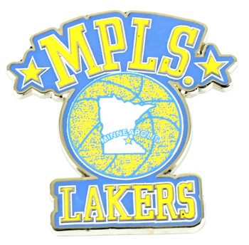 Los Angeles / Minneapolis Lakers Vintage Retro Logo Pin