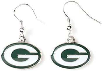 Green Bay Packers Silver Earrings