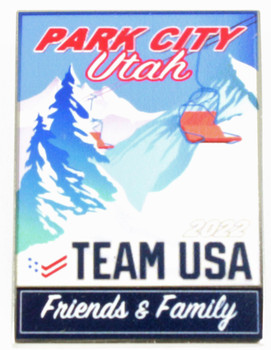 Winter Olympics Team USA Park City Utah Vintage Poster Pin