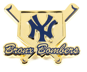 New York Yankees Bronx Bombers Cross Bats Pin - Gold