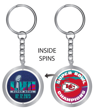 Kansas City Chiefs Super Bowl LVII (57) Champs Spinning Key Chain