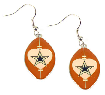 Dallas Cowboys Football Heart Earrings