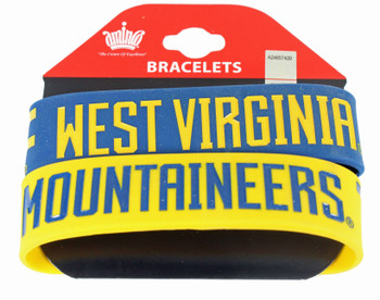 West Virginia Mountaineers Wide Wristbands (2 Pack)