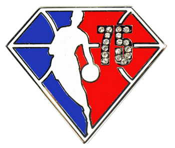 NBA 75th Anniversary Rhinestone Logo Pin w/ Jewelry Box