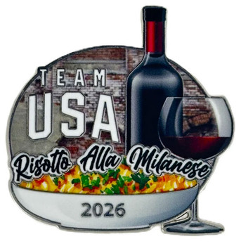Milan Cortina 2026 Olympics Risotto Alla Milanese & Red Wine Pin