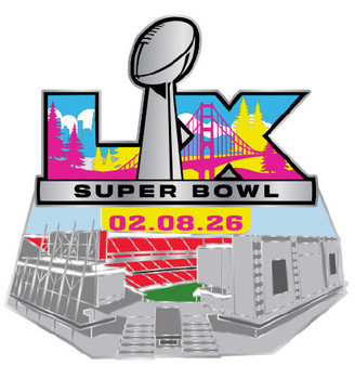 Super Bowl LX (60) Levi's Stadium Pin w/ Date Super Bowl LX (60) Levi's Stadium Pin w/ Date