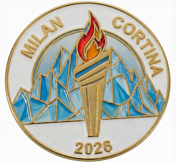 Milan Cortina 2026 Olympics Gold Torch Pin - Limited 500