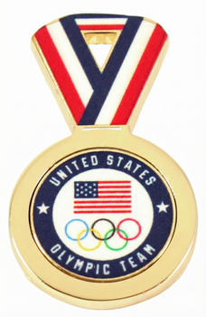 2026 Milan Cortina Oympics USOC Five Rings Gold Metal Pin