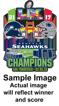 Super Bowl LX (60) Oversized Commemorative Pin - 3" One Piece - (Ships ≈ 5/1)