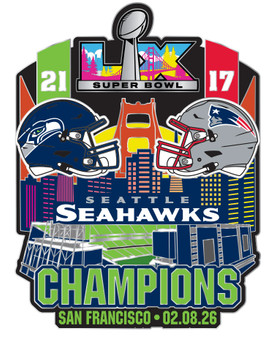 Super Bowl LX (60) Oversized Commemorative Pin - 3" One Piece - (Ships ≈ 5/1)