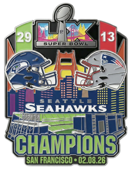 Super Bowl LX (60) Oversized Commemorative Pin - 3" One Piece