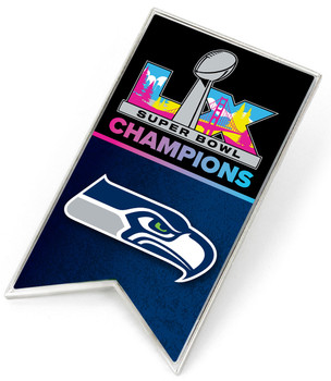 Seattle Seahawks Super Bowl LX (60) Champs Banner Pin