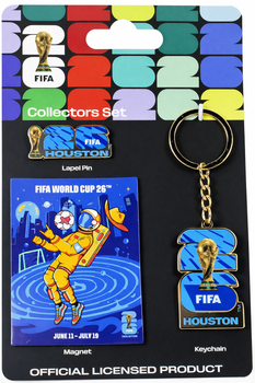 2026 FIFA World Cup Houston Host City 3-Piece Set - Pin / Key Chain / Magnet