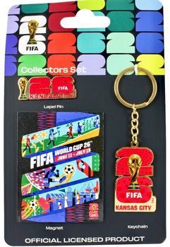 2026 FIFA World Cup Kansas City Host City 3-Piece Set - Pin / Key Chain / Magnet