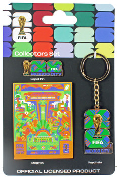 2026 FIFA World Cup Mexico City Host City 3-Piece Set - Pin / Key Chain / Magnet