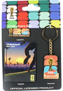 2026 FIFA World Cup Los Angeles Host City 3-Piece Set - Pin / Key Chain / Magnet