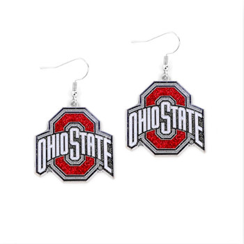 Ohio State Glitter Earrings