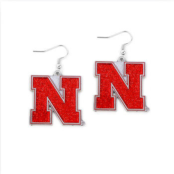 Nebraska Glitter Earrings