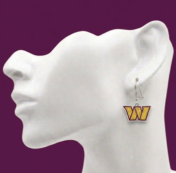 Washington Commanders Glitter Earrings