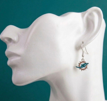 Miami Dolphins Glitter Earrings