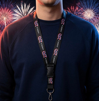 America 250th Anniversary Detachable Lanyard - Black