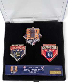Milwaukee Brewers vs. Tampa Bay Rays 2026 World Series 3 Pin Set  - Limited 2026