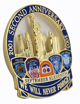 September 11th Anniversary Pin - We Will Never Forget