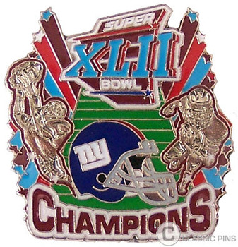 Super Bowl XLII (42) New York Giants Champs Pin