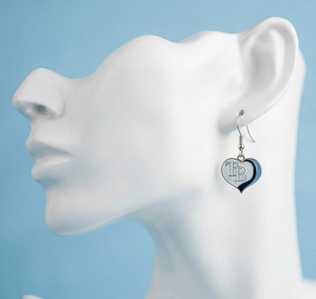 Tampa Bay Rays Glitter Heart Earrings