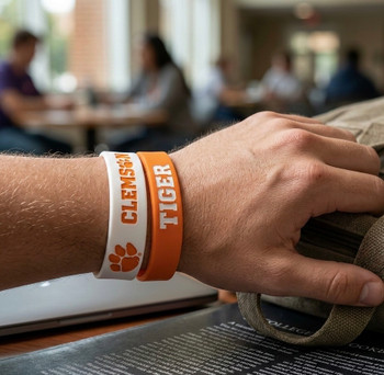 Clemson Wide Wristbands (2 Pack)