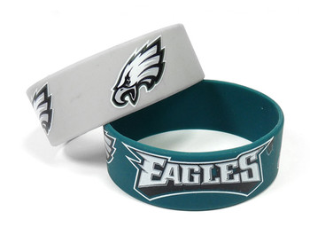 Philadelphia Eagles Wide Wristbands (2 Pack)
