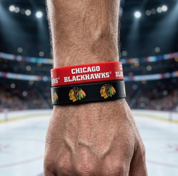 Chicago Blackhawks Wide Wristbands (2 Pack)