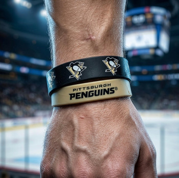 Pittsburgh Penguins Wide Wristbands (2 Pack)
