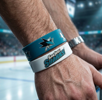 San Jose Sharks Wide Wristbands (2 Pack)