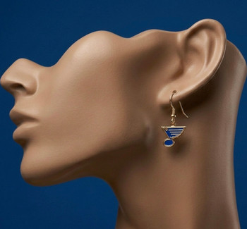 St. Louis Blues Logo Earrings - Gold