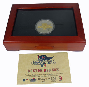 2013 Boston Red Sox Gold Coin In Wooden Display Case - Limited 2,013
