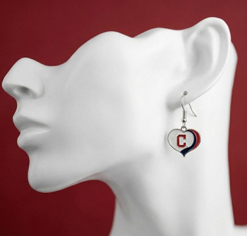 Cleveland Indians Swirl Heart Earrings