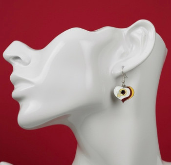 Washington Redskins Swirl Heart Glitter Earrings