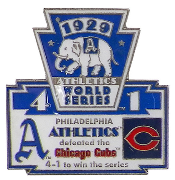 1929 World Series Commemorative Pin - Athletics vs. Cubs