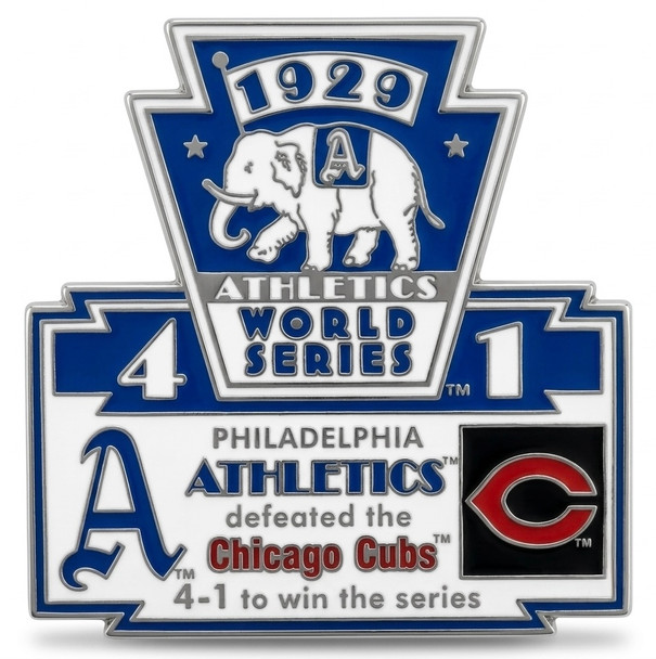 1929 World Series Commemorative Pin - Athletics vs. Cubs