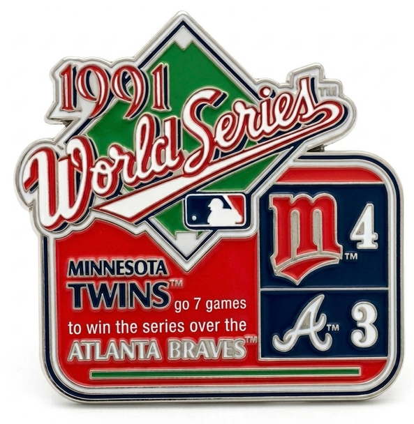1991 World Series Commemorative Pin - Twins vs. Braves