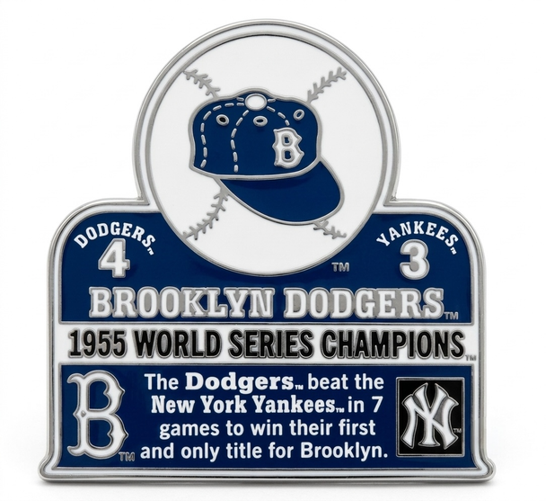 1955 World Series Commemorative Pin - Dodgers vs. Yankees