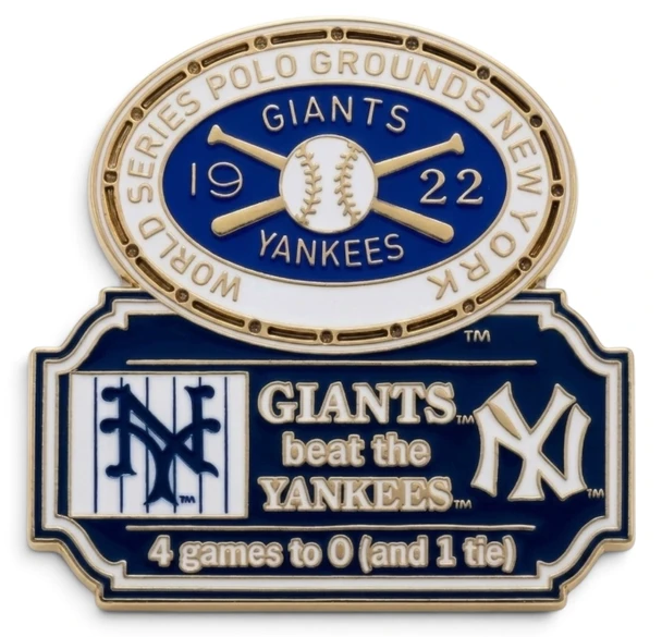 1922 World Series Commemorative Pin - Giants vs. Yankees