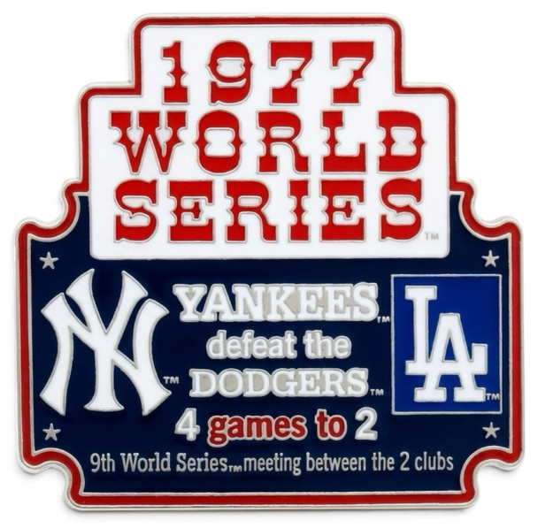 1977 World Series Commemorative Pin - Yankees vs. Dodgers