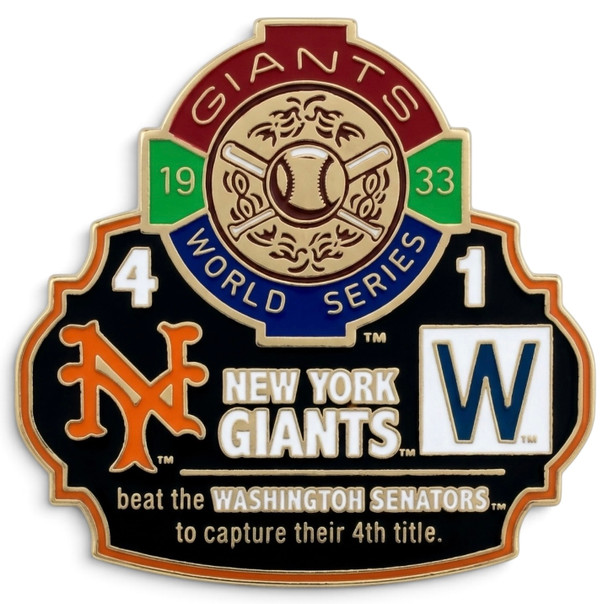1933 World Series Commemorative Pin - Giants vs. Senators