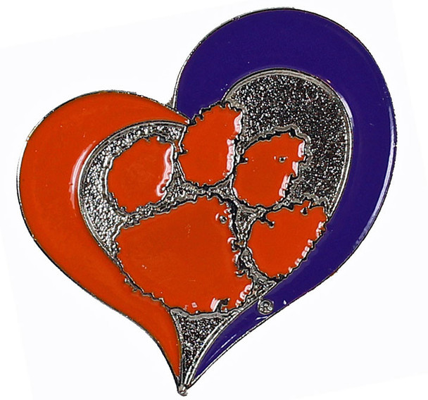 Clemson Tigers Swirl Heart Pin
