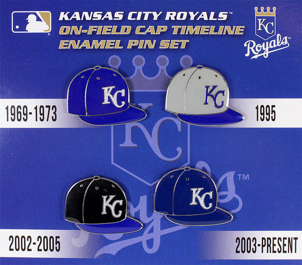 Kansas City Royals Cooperstown Collection Cap Timeline Pin Set